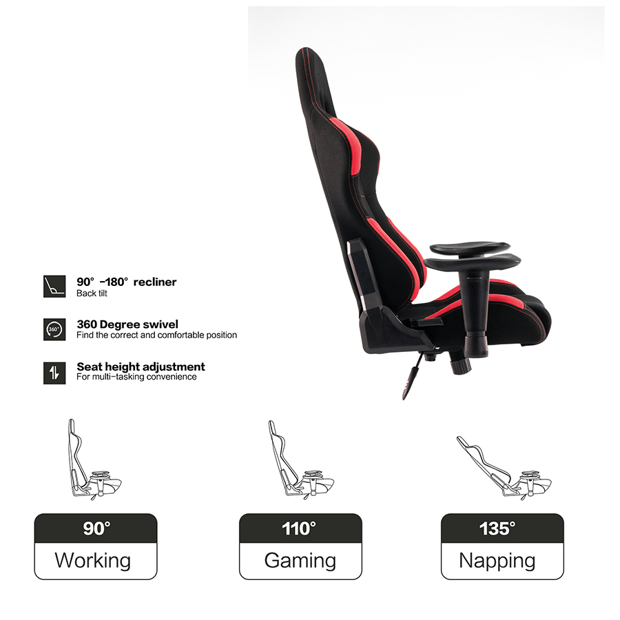Jett Gaming Chair Jett Gaming Chair Black & Red Mandaue Foam