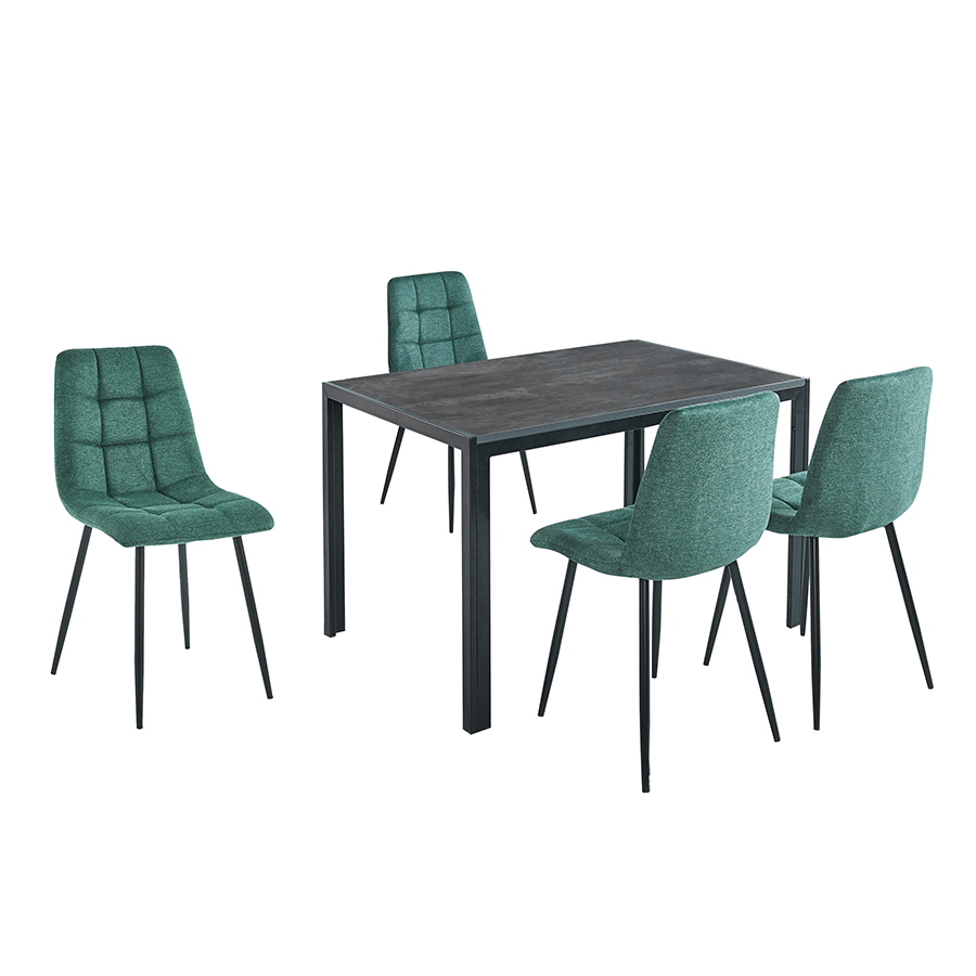 Jimmi+ Livia 4 Seater Dining Set Jimmi+ Livia 4 Seater Dining Set Cement + Emerald Mandaue Foam