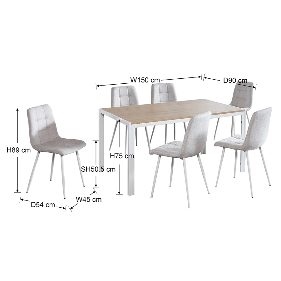 Jimmi+ Livia 6 Seater Dining Set Jimmi+ Livia 6 Seater Dining Set Mandaue Foam