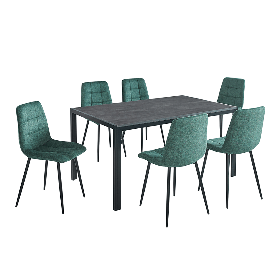 Jimmi+ Livia 6 Seater Dining Set Jimmi+ Livia 6 Seater Dining Set Cement + Emerald Mandaue Foam