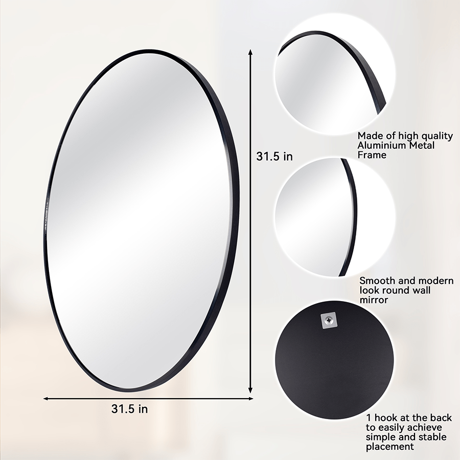 Jorn Black Round Wall Mirror Jorn Black Round Wall Mirror Mandaue Foam
