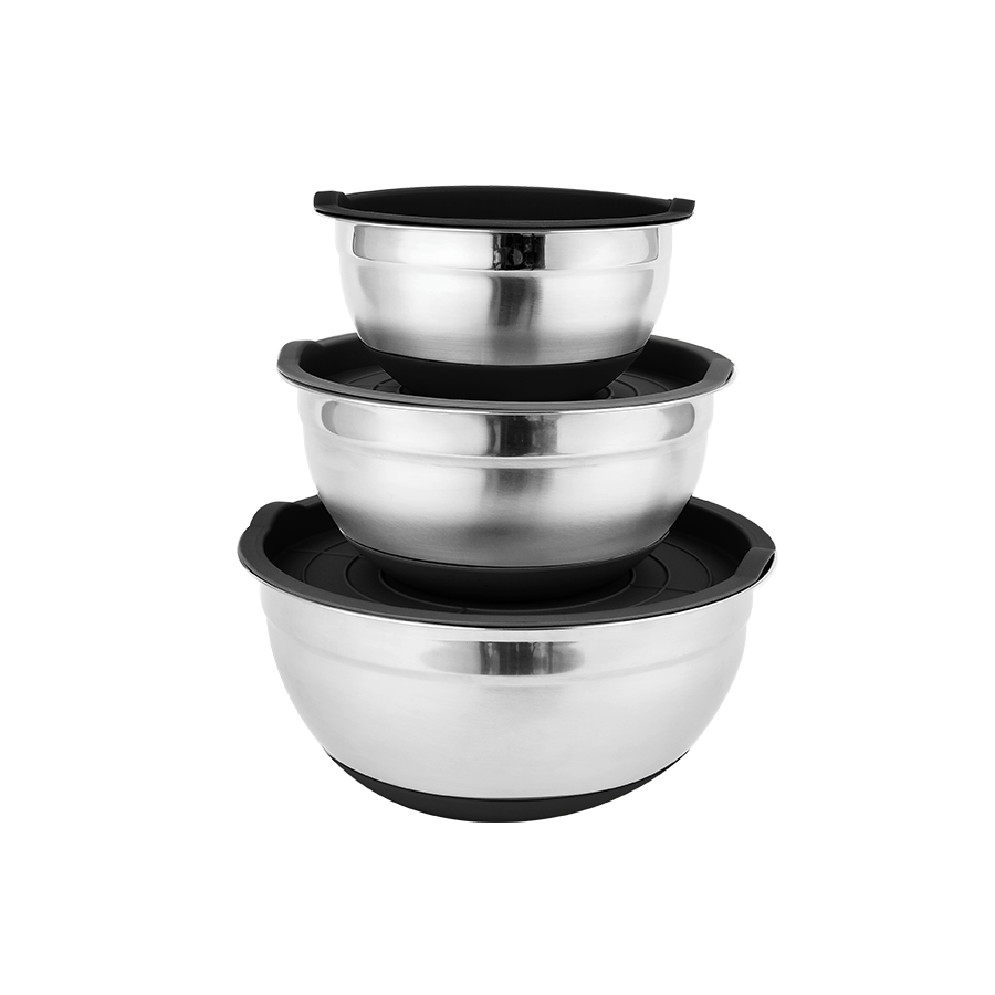 Kai Stainless Steel Mixing Bowl with Lid Set of 3