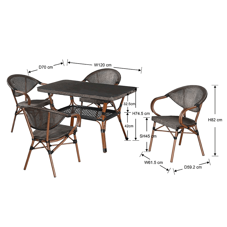 Kairi 4 Seater Outdoor Dining Set Kairi 4 Seater Outdoor Dining Set Mandaue Foam