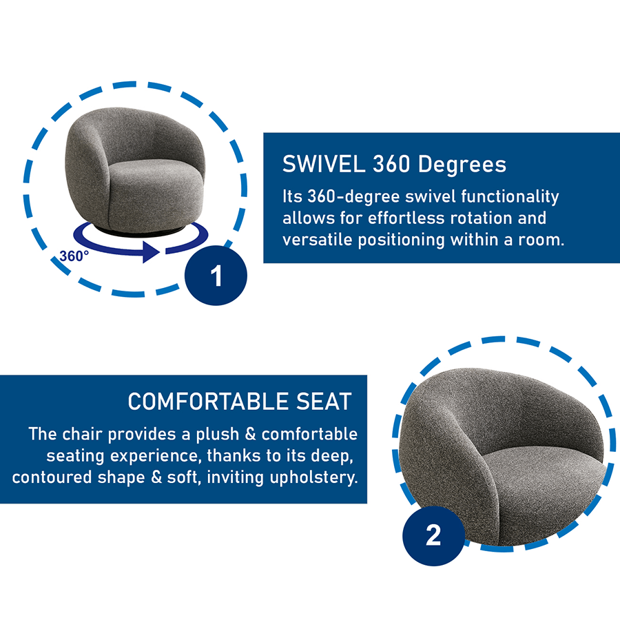 Kelly Swivel Arm Chair