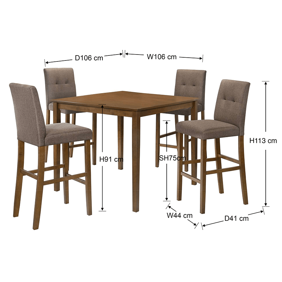 Kieran + Ayla 4 Seater Pub Dining Set Kieran + Ayla 4 Seater Pub Dining Set Mandaue Foam
