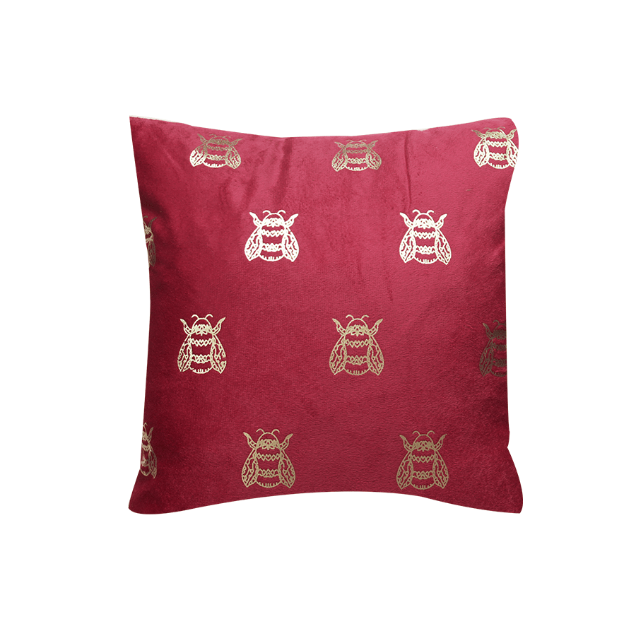 Killian Crimson Bees Throw Pillowcase