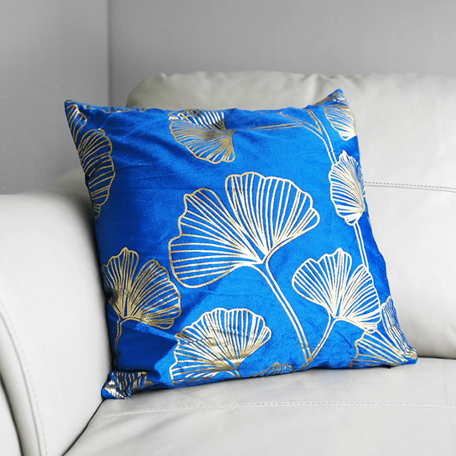 Killian Navy Blue Gingko ThrowPillowcase