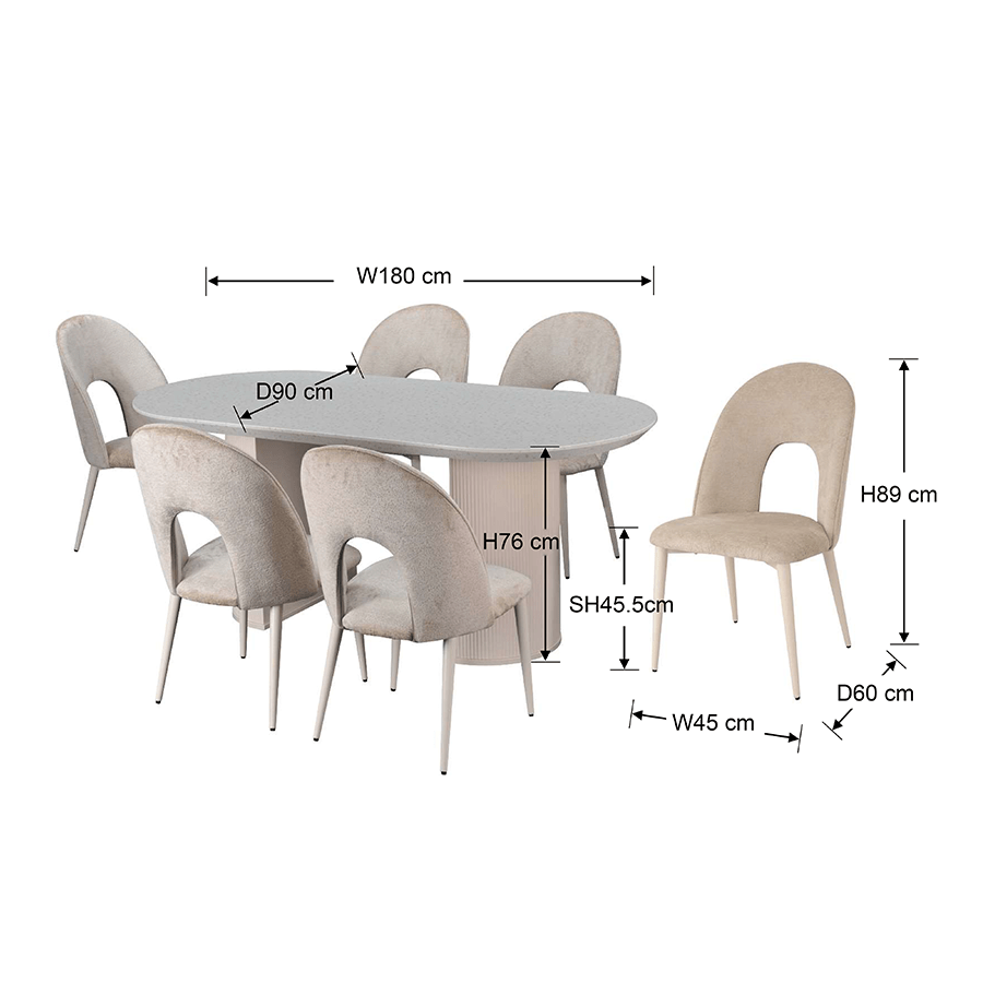 MORE KINSLEY OPTIONS Kinsley 6 Seater Oval Dining Set Kinsley 6 Seater Oval Dining Set Mandaue Foam