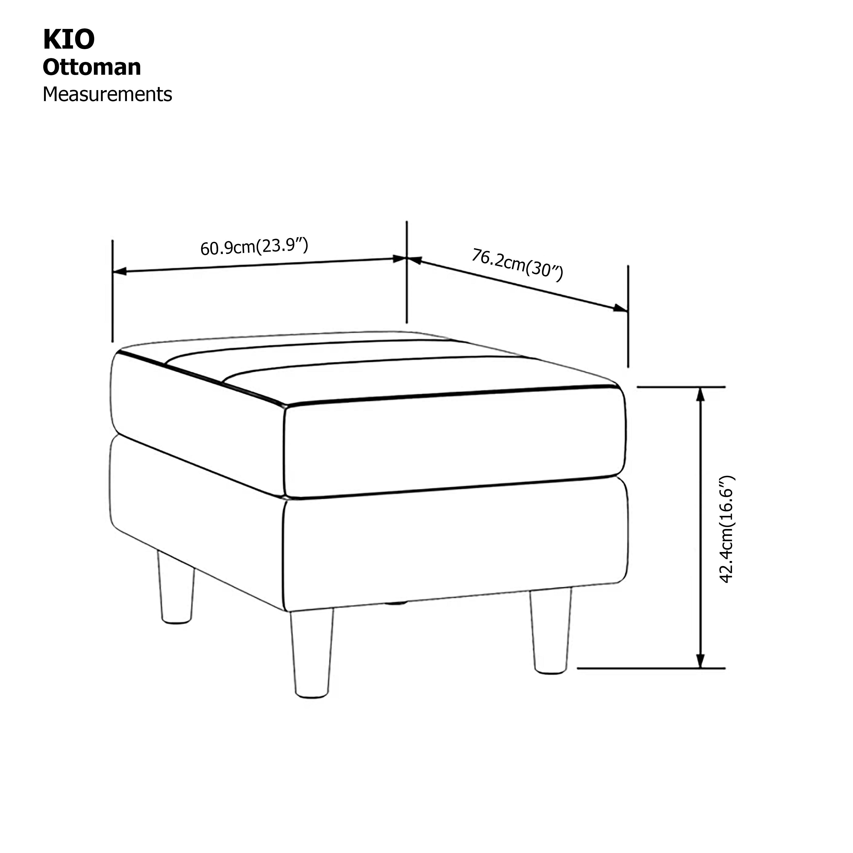 Kio 3 Seat with Ottoman Sofa