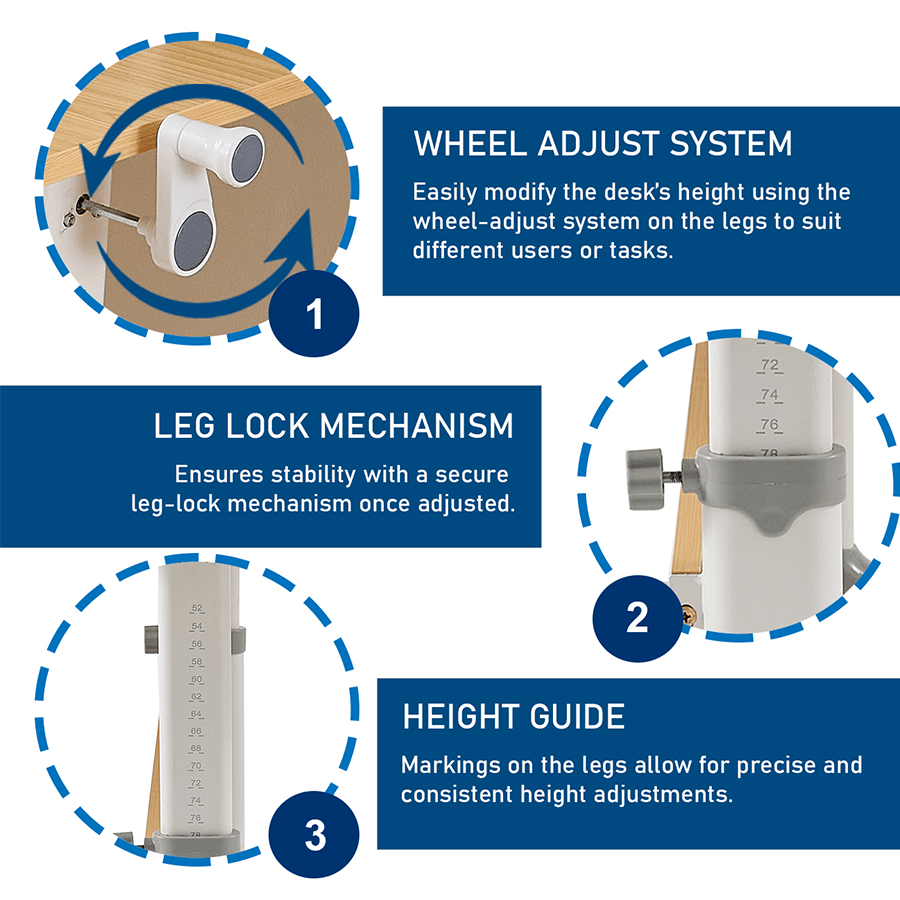 Lavita Adjustable Desk with Shelf