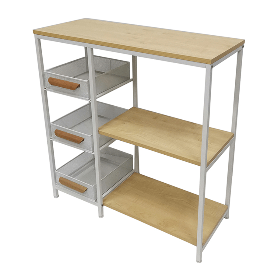 Lavonn Shelving Rack Lavonn Shelving Rack Oak + White Mandaue Foam