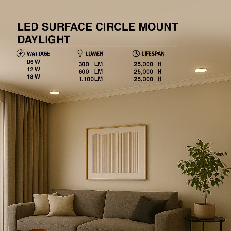 LED Surface Circle Mount Daylight