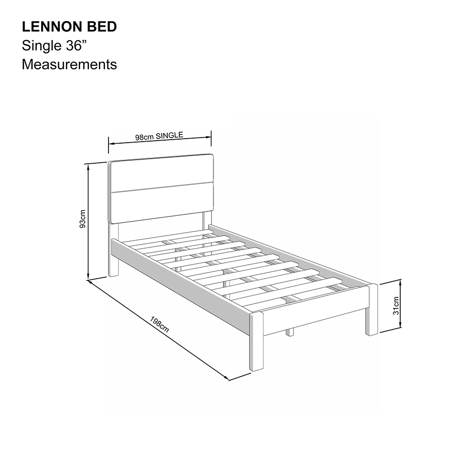 MORE LENNON OPTIONS Lennon 36x75" Bed - Walnut Brown Lennon 36x75" Bed - Walnut Brown Mandaue Foam