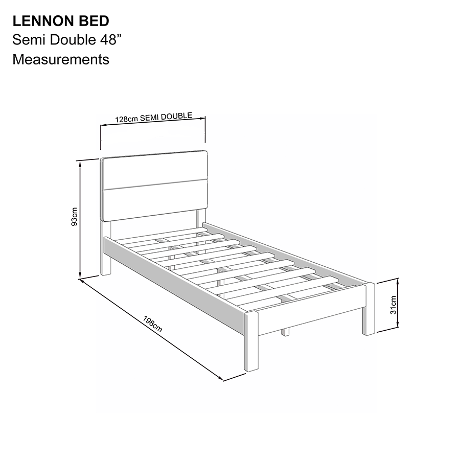 Lennon 48x75" Bed - Walnut Brown