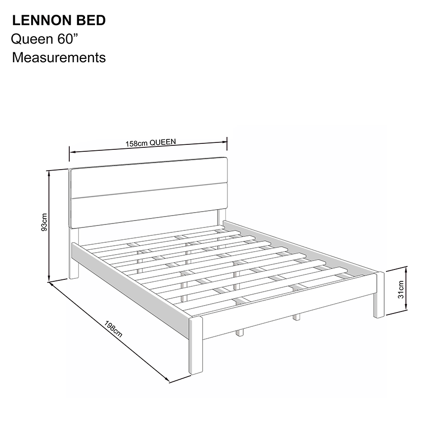 MORE LENNON OPTIONS Lennon 60x75" Bed - Oak Lennon 60x75" Bed - Oak Mandaue Foam