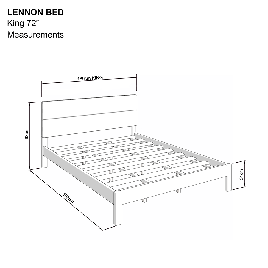 MORE LENNON OPTIONS Lennon 72x75" Bed - Oak Lennon 72x75" Bed - Oak Mandaue Foam