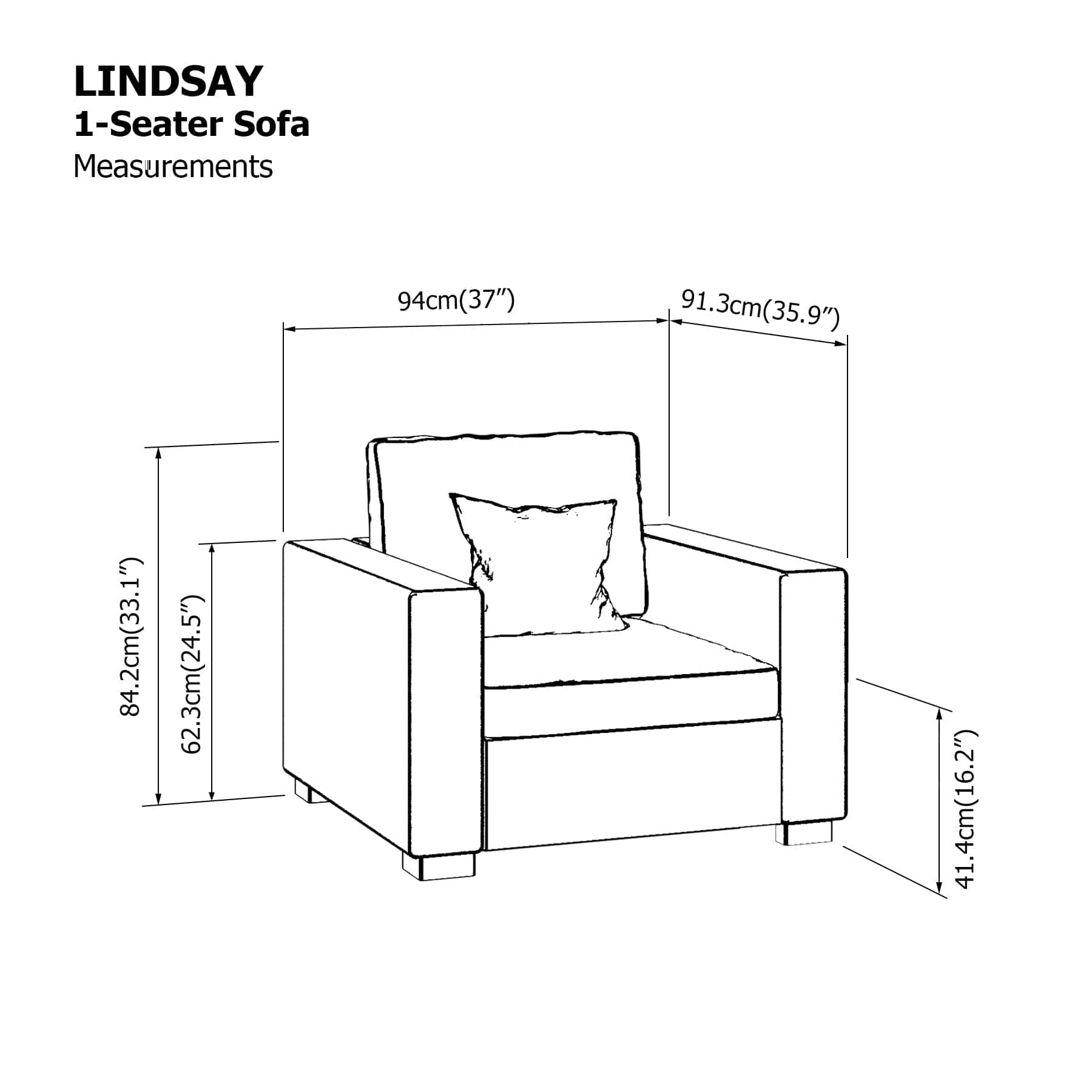 Lindsay 1 Seater Sofa