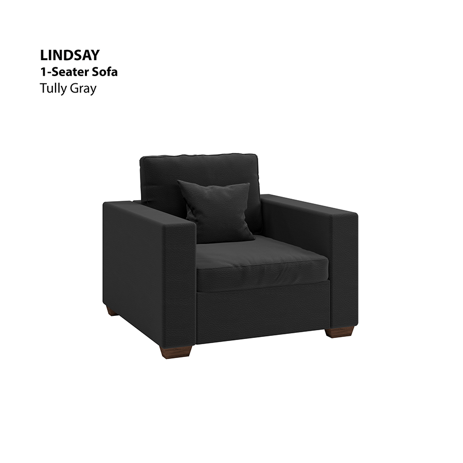 MORE LINDSAY OPTIONS Lindsay 1 Seater Sofa Lindsay 1 Seater Sofa Leatherette Tully Gray Mandaue Foam