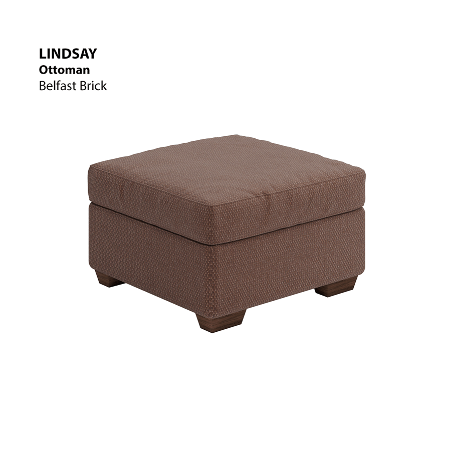 MORE LINDSAY OPTIONS Lindsay Ottoman Lindsay Ottoman Fabric Belfast Brick Mandaue Foam