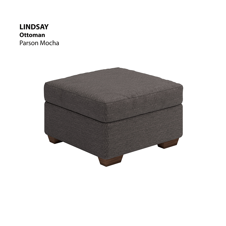 MORE LINDSAY OPTIONS Lindsay Ottoman Lindsay Ottoman Fabric Parson Mocha Mandaue Foam
