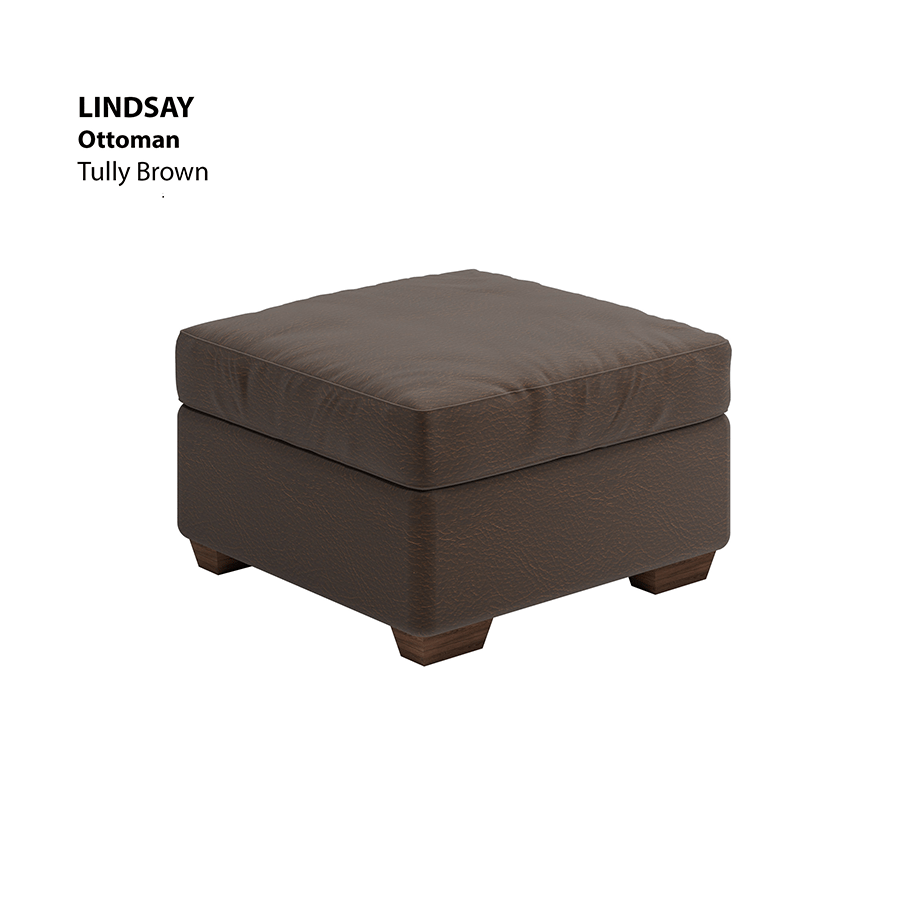MORE LINDSAY OPTIONS Lindsay Ottoman Lindsay Ottoman Leatherette Tully Brown Mandaue Foam