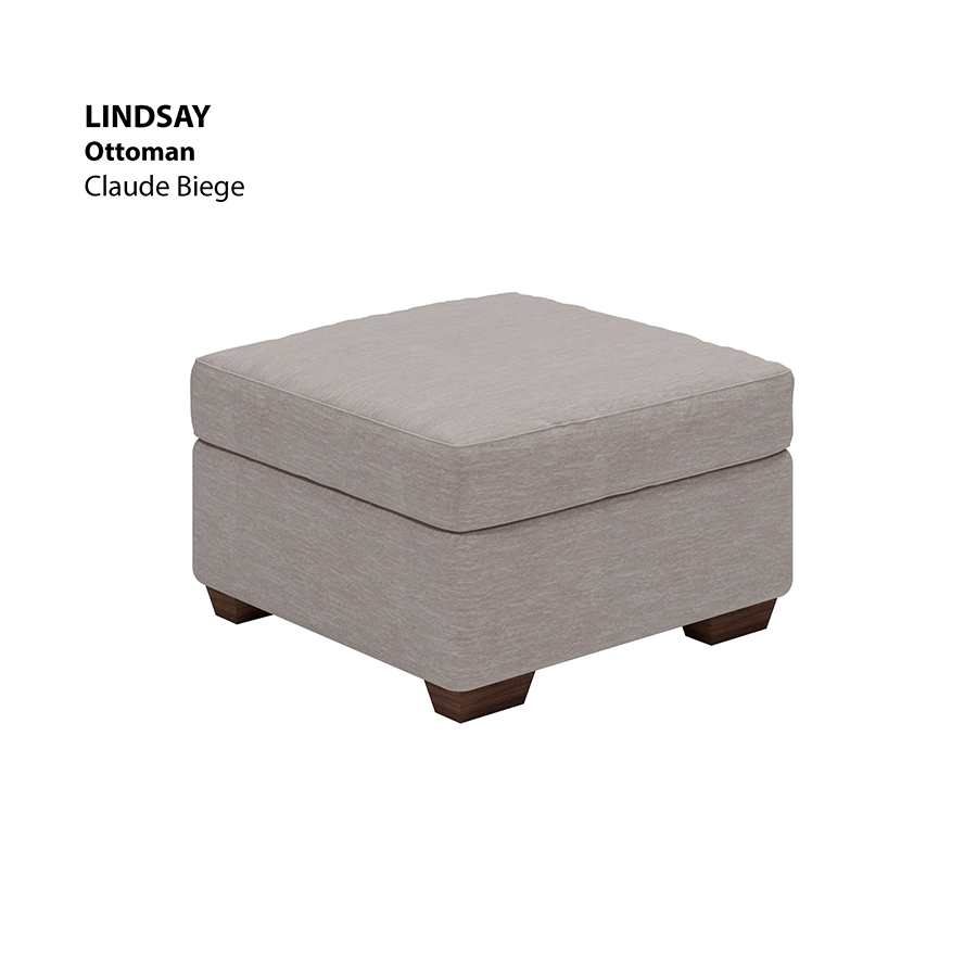 MORE LINDSAY OPTIONS Lindsay Ottoman Lindsay Ottoman Lux Claude Beige Mandaue Foam