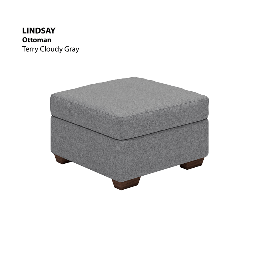 MORE LINDSAY OPTIONS Lindsay Ottoman Lindsay Ottoman Lux Terry Cloudy Gray Mandaue Foam