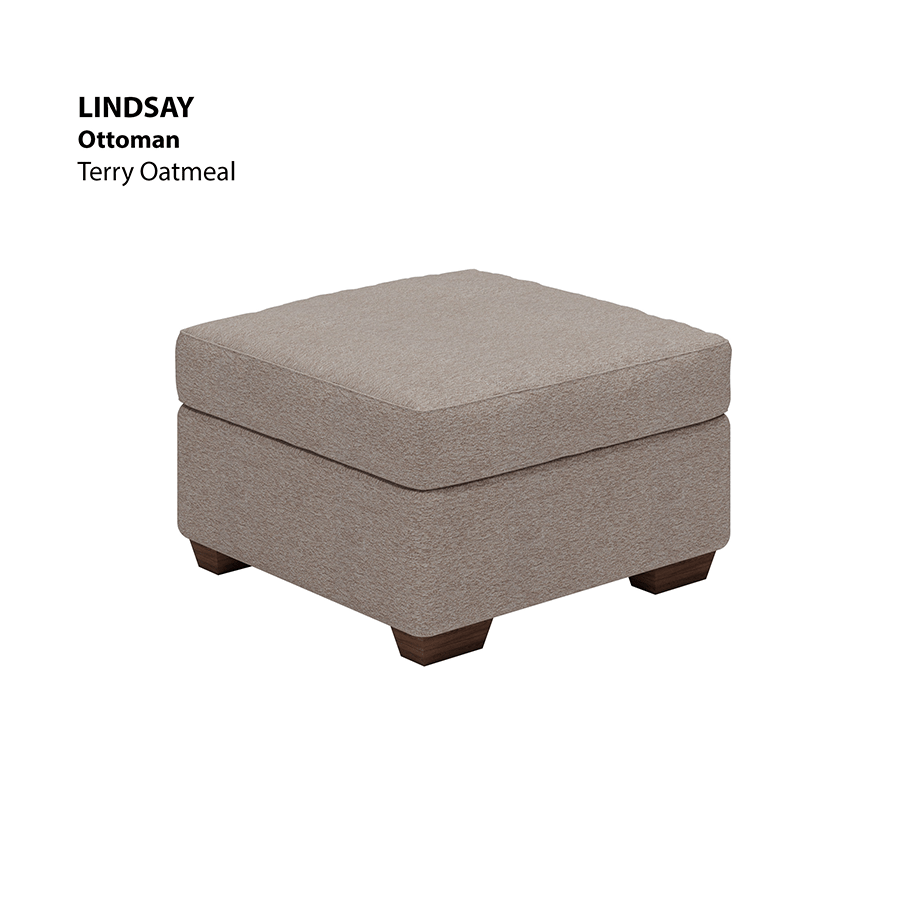 MORE LINDSAY OPTIONS Lindsay Ottoman Lindsay Ottoman Lux Terry Oatmeal Mandaue Foam