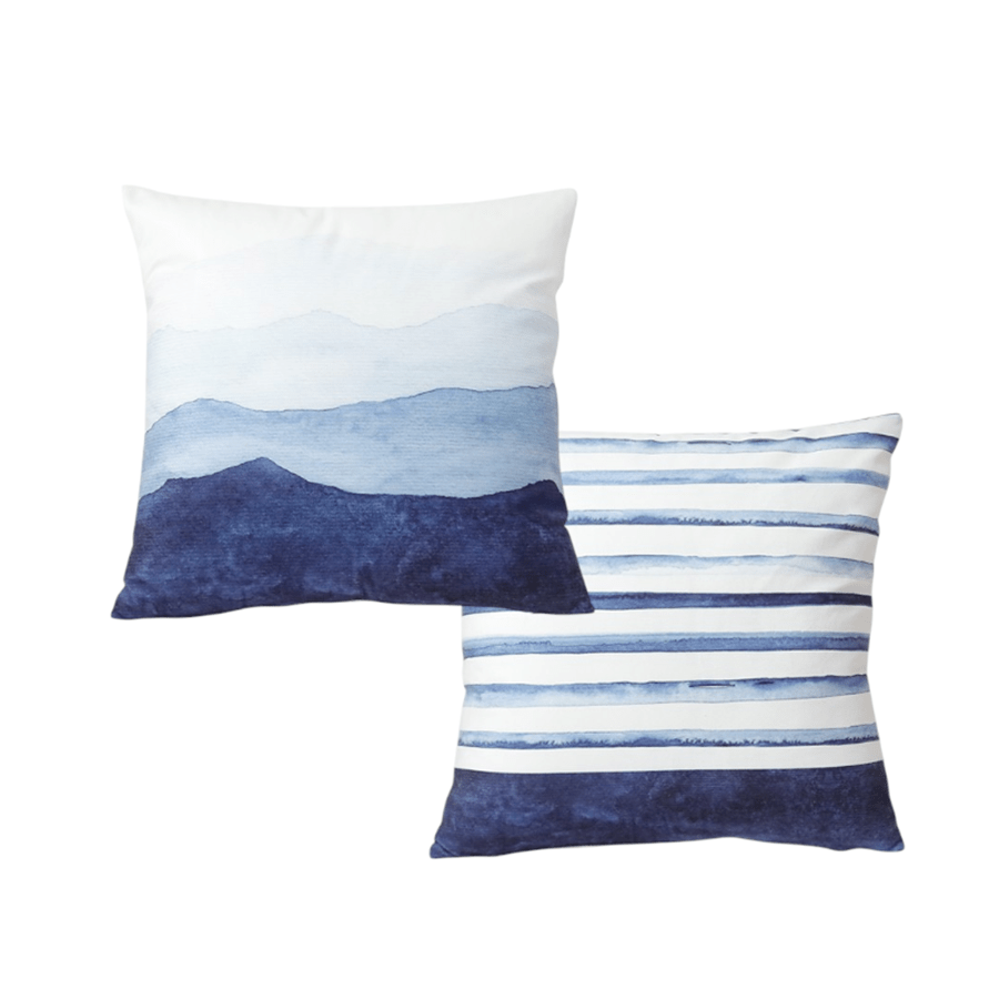 Lumi Blue Minimalist Throw Pillowcase Set of 2