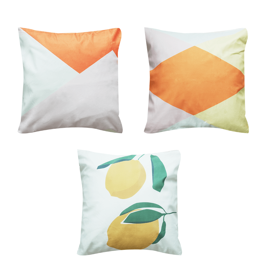 Lumi Lemon Series Set/3 Throw Pillowcase