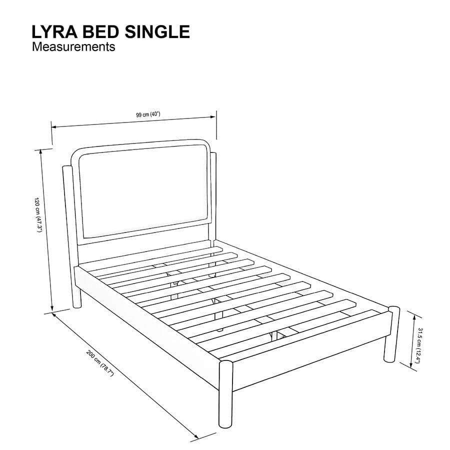 Lyra 36X75" Bed - Walnut
