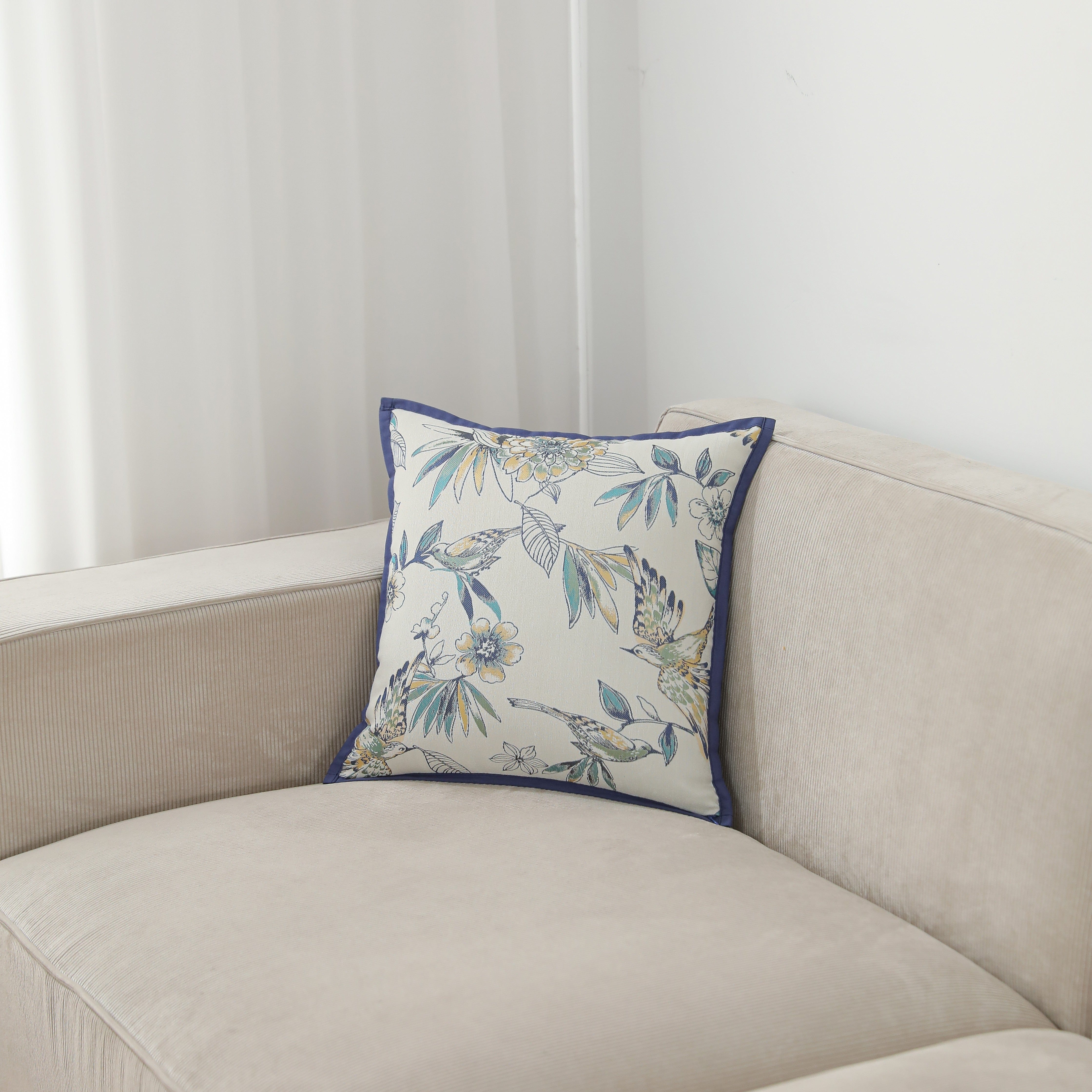 Mara Bird Jacquard Throw Pillowcase