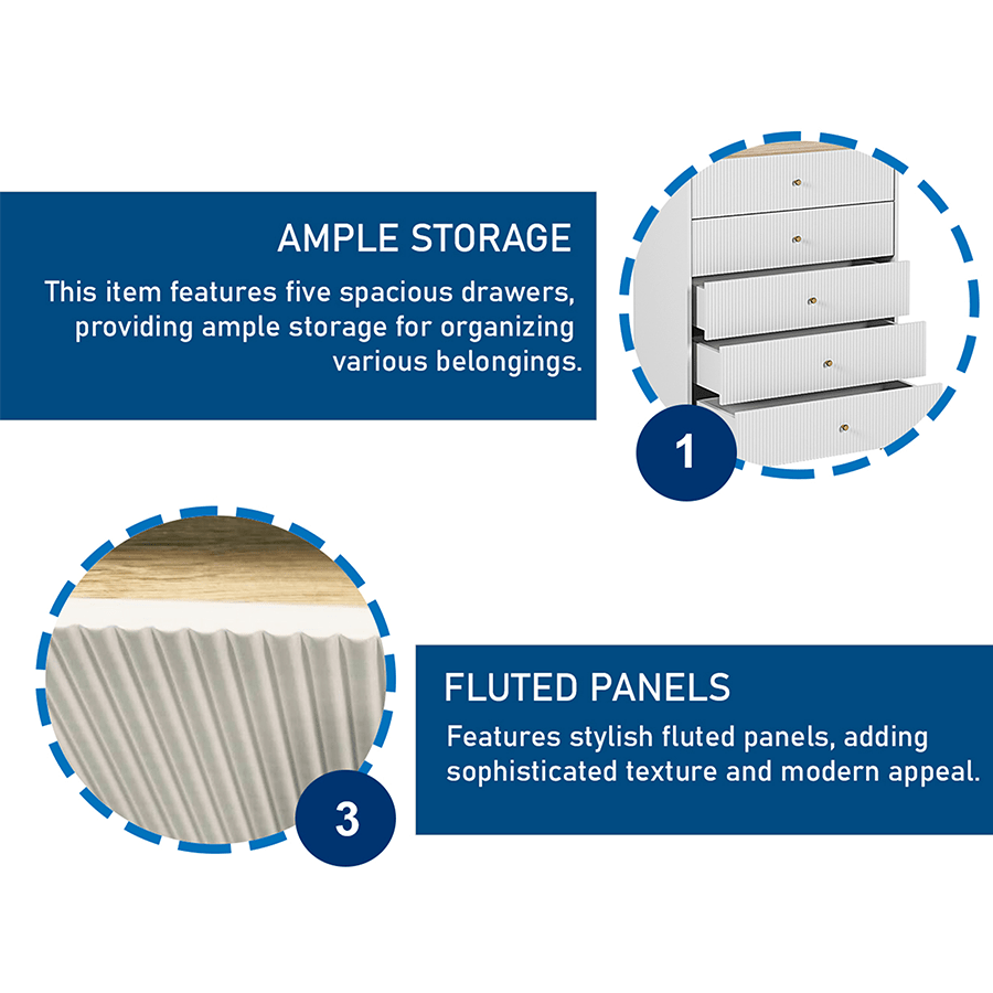 Maree Chest of 5 Drawers