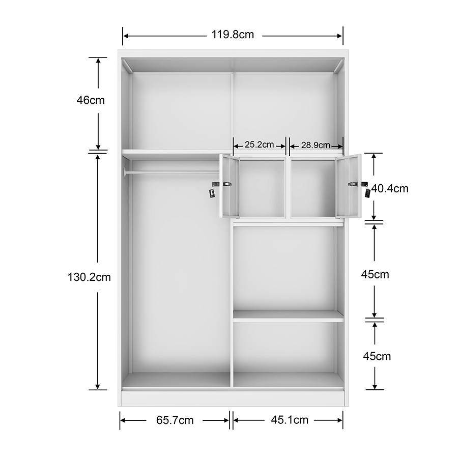 Margo Metal Sliding Wardrobe Printed