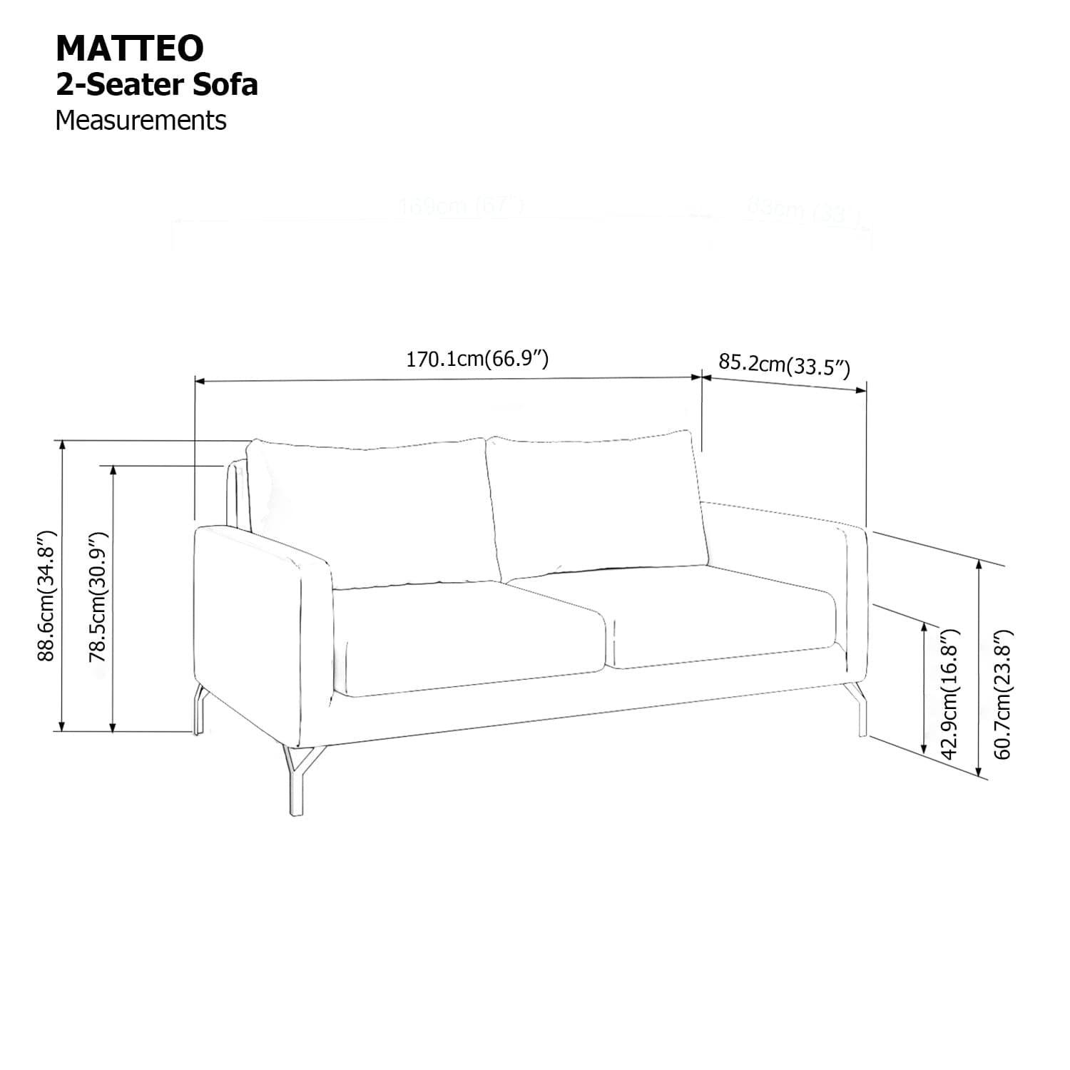 Matteo 2 Seater Sofa
