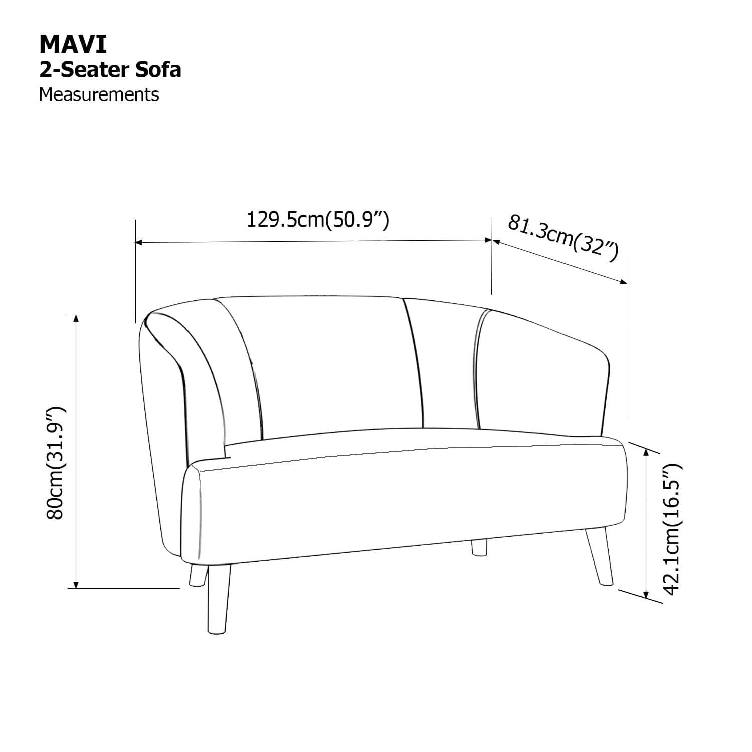 Mavi 2 Seater Sofa