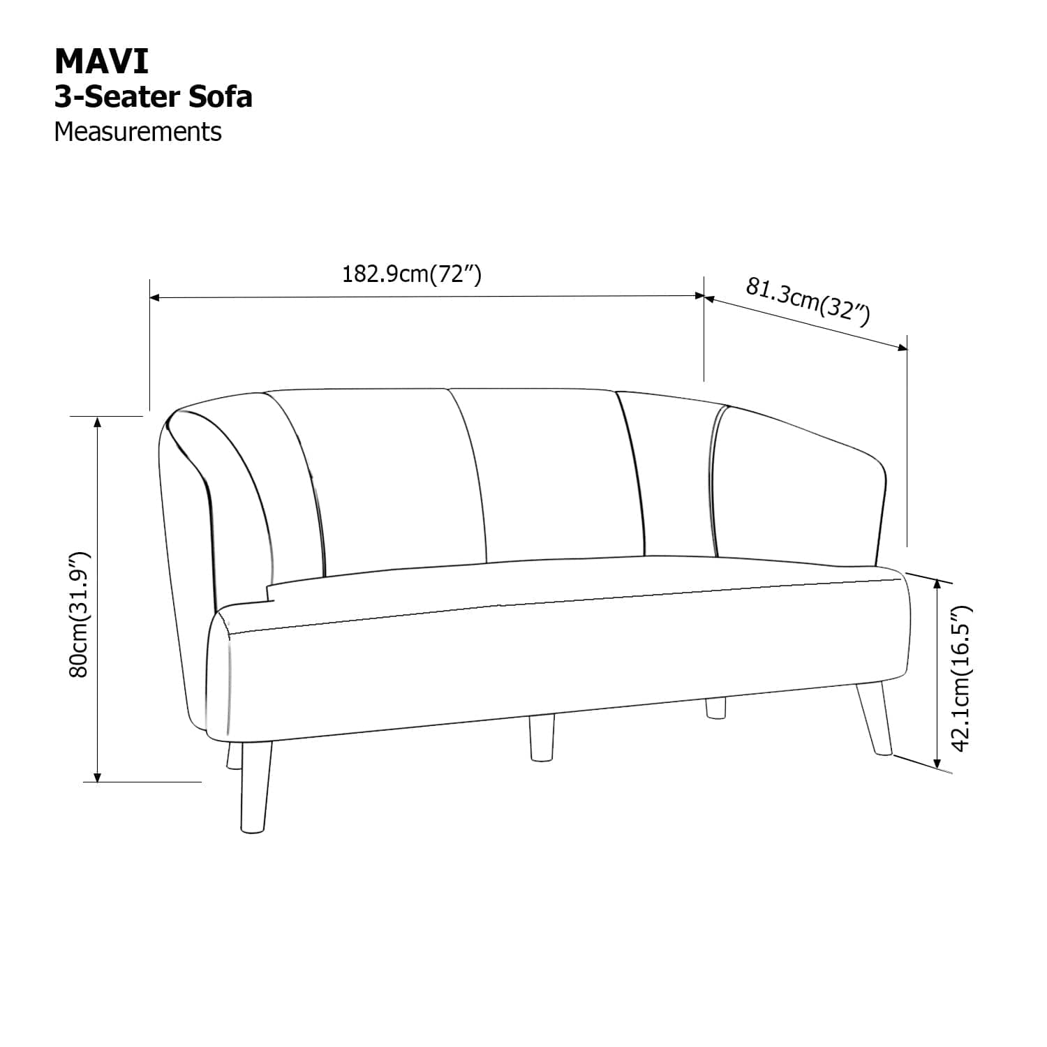 Mavi 3 Seater Sofa