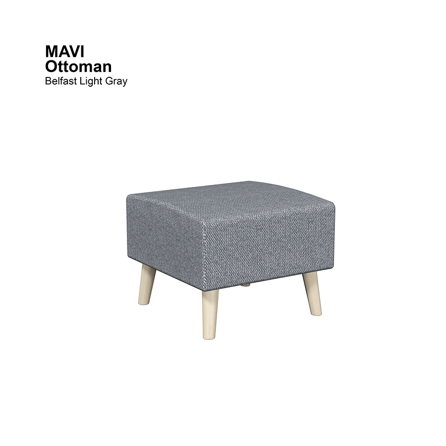 MORE MAVI OPTIONS Mavi Ottoman Mavi Ottoman Fabric Belfast Light Gray Mandaue Foam