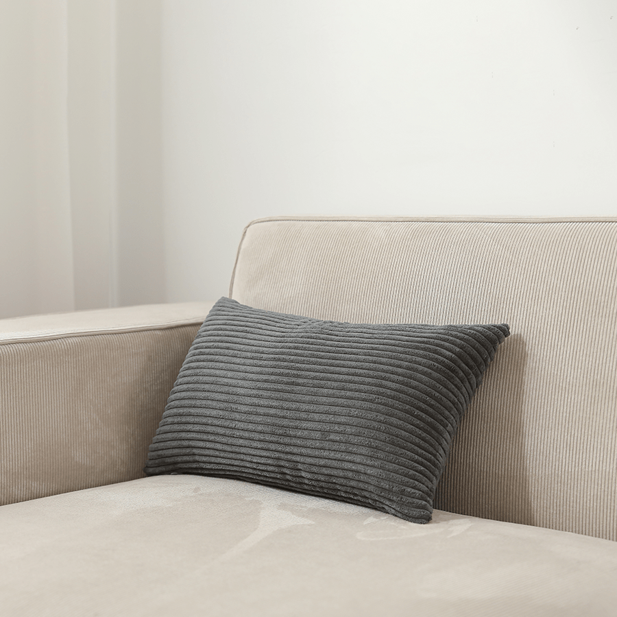 Meira Dark Gray Corduroy Kidney Pillowcase