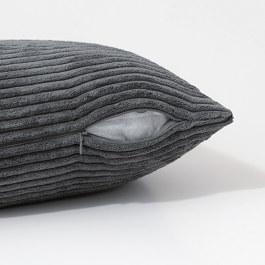 Meira Dark Gray Corduroy Kidney Pillowcase
