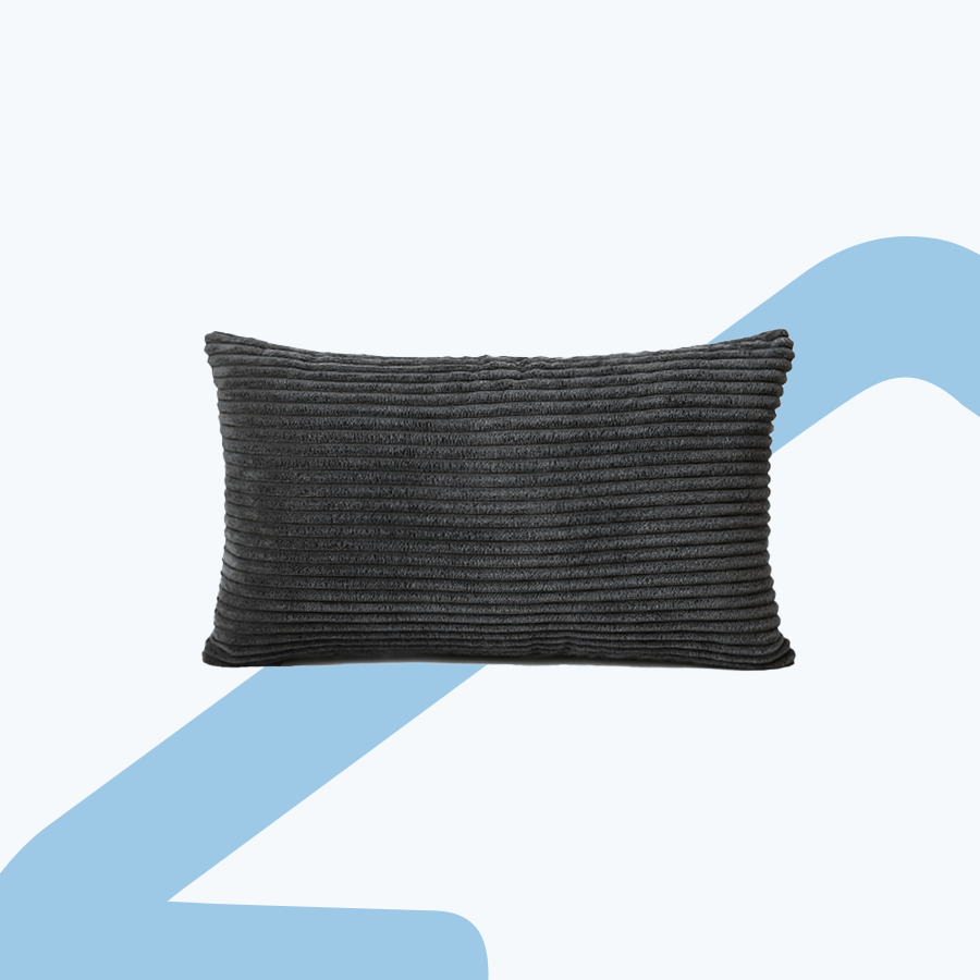 Meira Dark Gray Corduroy Kidney Pillowcase