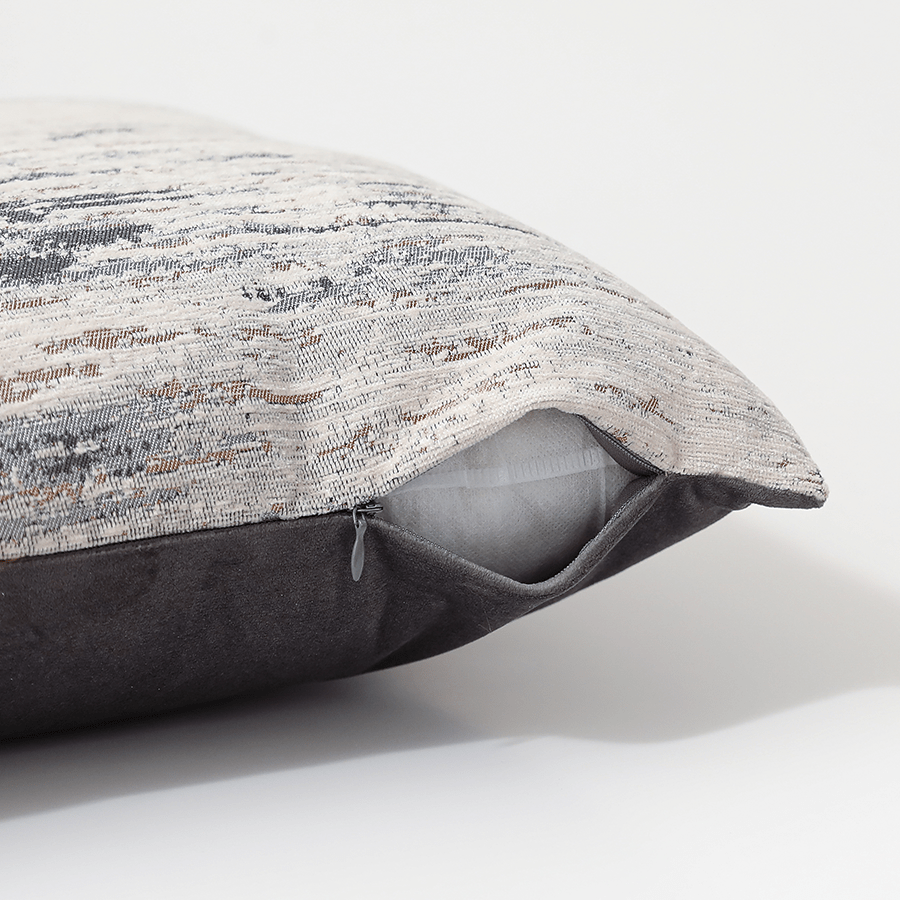 Melia Black Chenille Throw Pillowcase