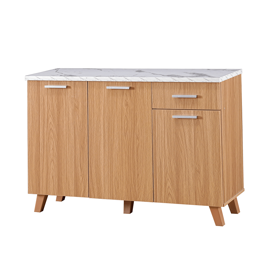 MORE MERRICK OPTIONS Merrick 3 Door Cabinet Merrick 3 Door Cabinet Oak + White Marble Mandaue Foam