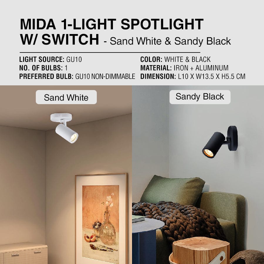 Mida 1-light Spotlight with Switch