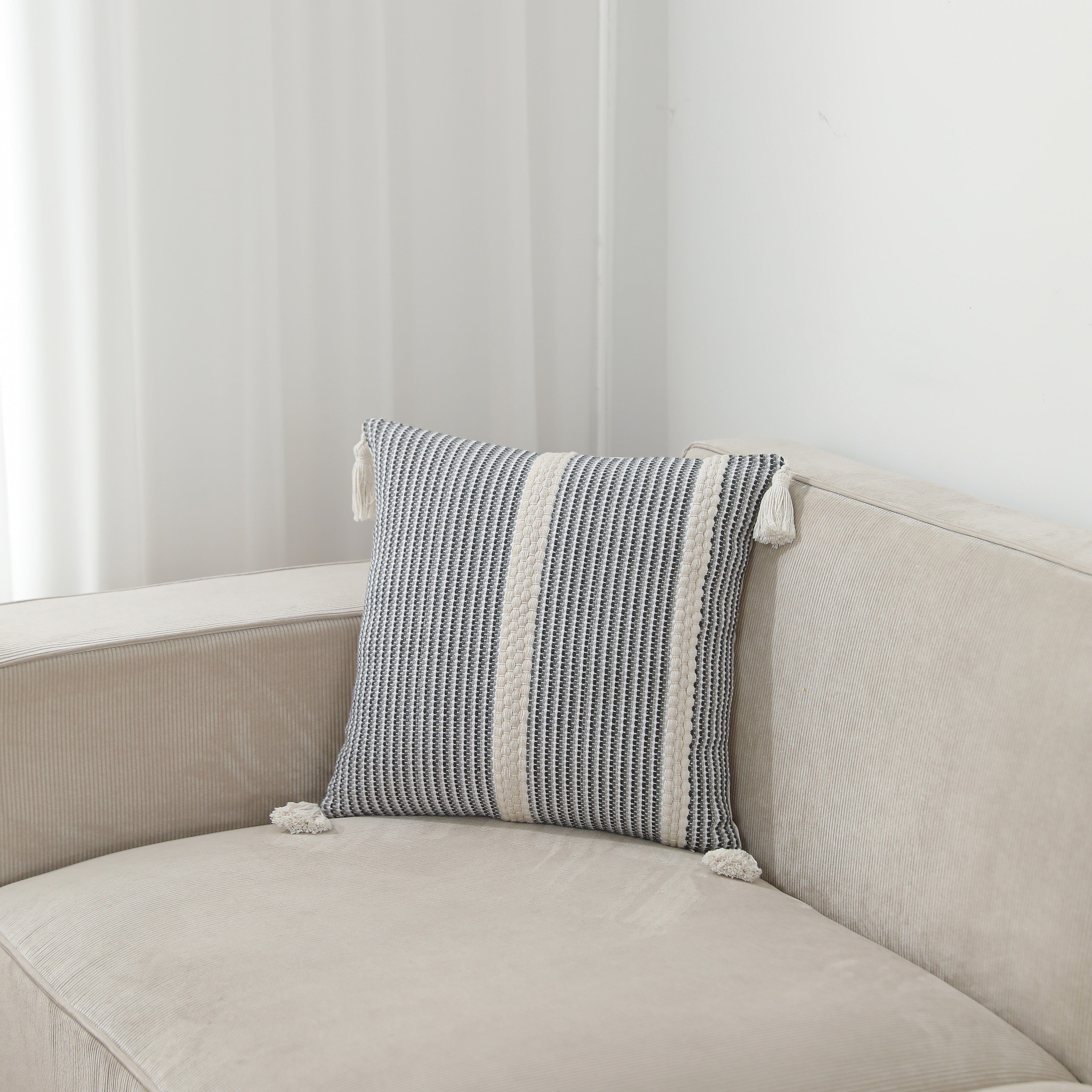 Milica Boho Black Throw Pillowcase