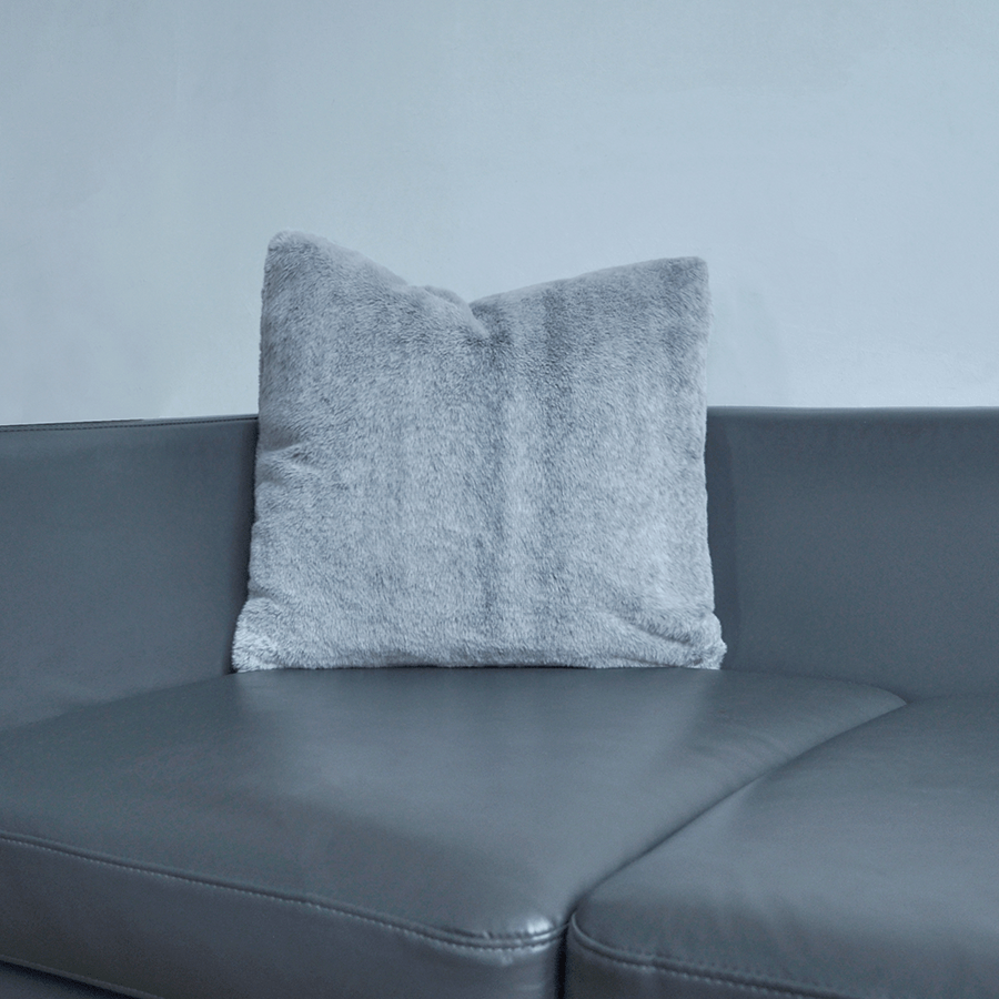 Minona Gray Faux Fur Throw Pillowcase Minona Gray Faux Fur Throw Pillowcase Mandaue Foam