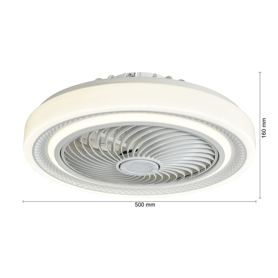 Miro Flushmount Ceiling Fan w/ Tricolor