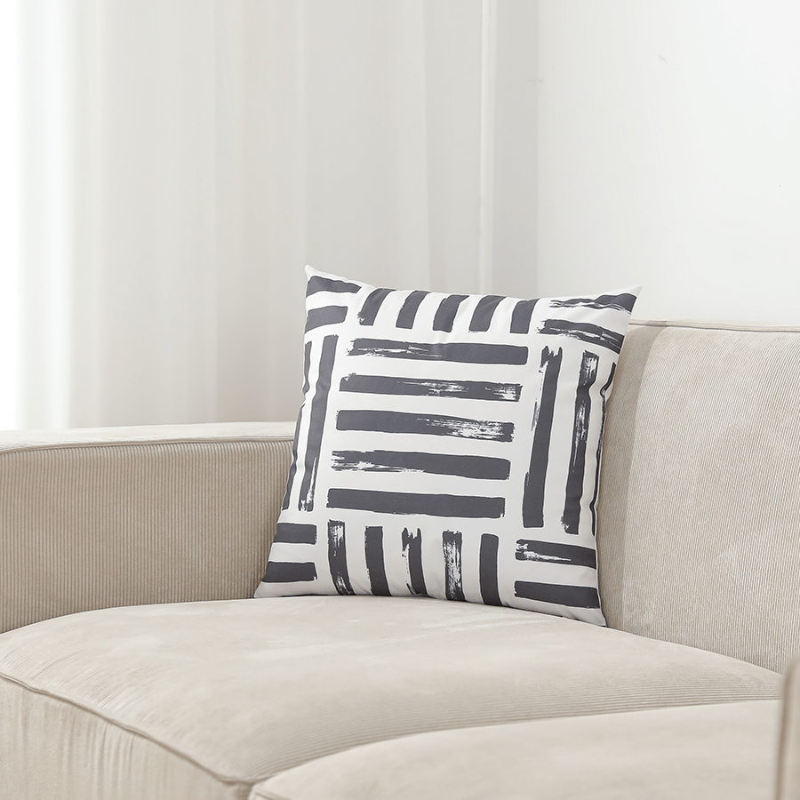 Mor Black & White Print Throw Pillowcase Set of 3 Assorted