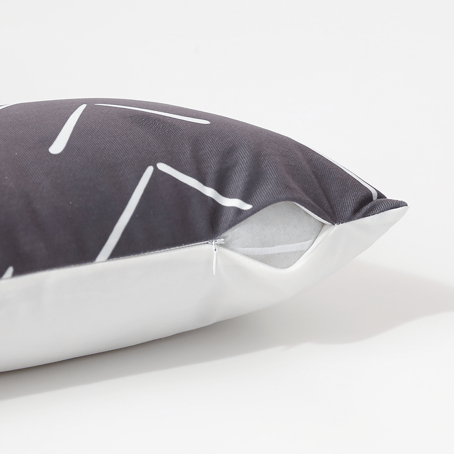 Mor Black & White Print Throw Pillowcase Set of 3 Assorted