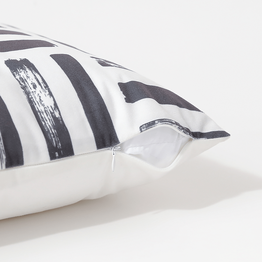 Mor Black & White Print Throw Pillowcase Set of 3 Assorted